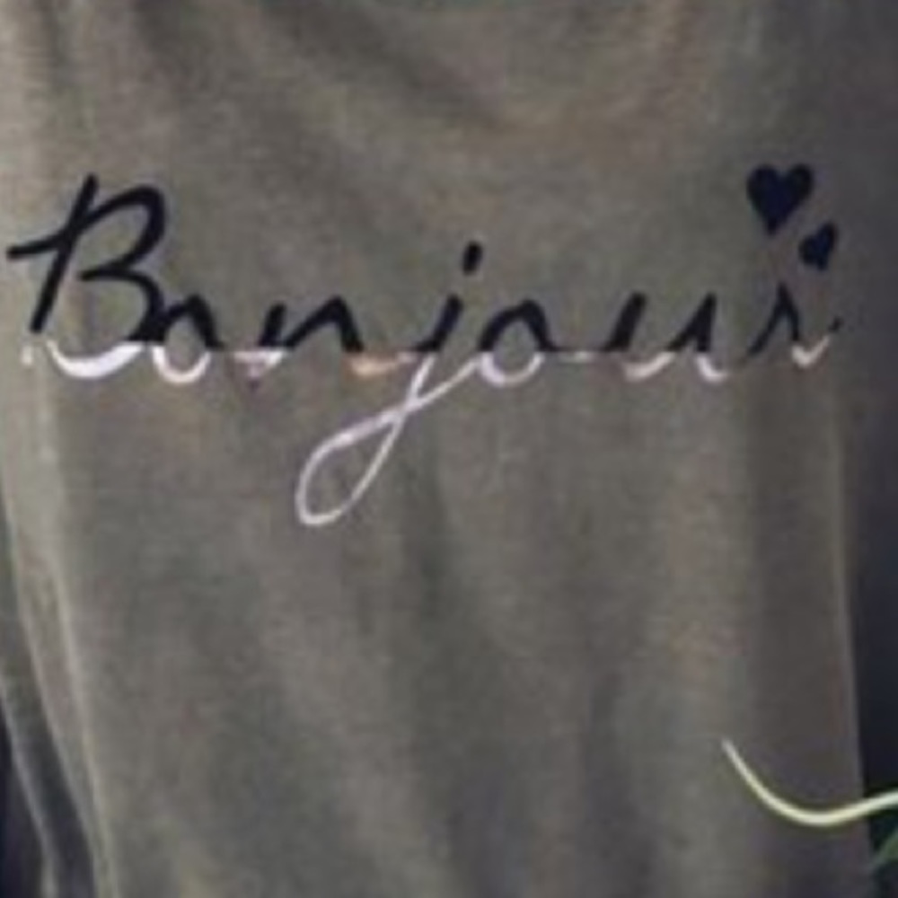 1 MED LEFT ‼️NWT SLOUCHY WASHED OUT BONJOUR TEE - Picture 2 of 6